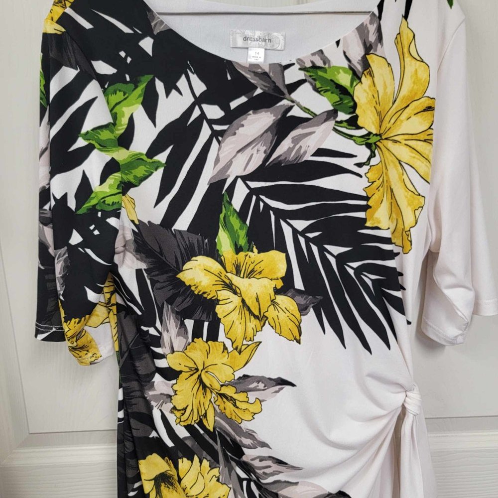 White dress with yellow flowers